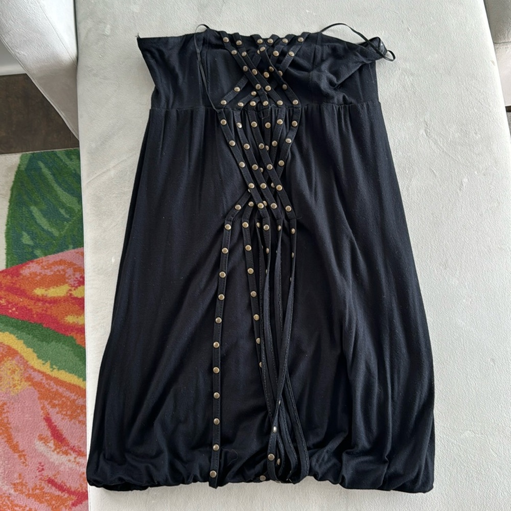 Strapless bubble skirt dress